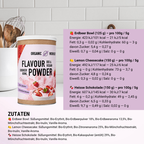 Bio Flavour Powder Trio – Nährwerte & Zutaten