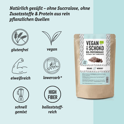 30 g – Bio Vegan Schoko Shake Probe mit Protein aus Pflanzlichen Quellen