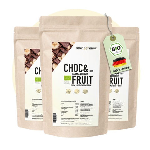 Bio Chocolate & Fruits Crunch Banana - Lower Sugar, vegan & glutenfrei