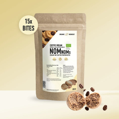 Coffee Dream NomNoms - Protein Bites – Bio, vegan mit Bio-Erythrit und Bio-Erbsenprotein