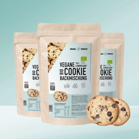 Vegane Cookie-Backmischung, bio, lower-carb* für glutenfreie Chocolate-Chip-Kekse