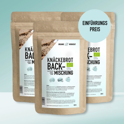 ABVERKAUF Knäckebrot-Backmischung – Bio, lower-carb* glutenfrei, vegan, eiweiß- und ballaststoffreich