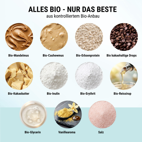 Cookie Dough NomNoms- Protein Bites, bio, vegan, Ballaststoffquelle mit Bio-Erythrit und Bio Erbsenprotein