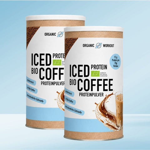 Bio-Zutaten des Iced Coffee Protein Pulvers im Überblick: Bio-Kaffee, Bio-Milcheiweiß, Mönchsfruchtextrakt und mehr