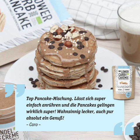 Bio Lower-Carb* Vanille PanCake-Mix für Kuchen, Muffins & Pancakes