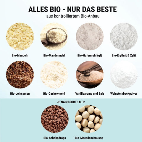 Vegane Cookie-Backmischung, bio, lower-carb* für glutenfreie Chocolate-Chip-Kekse