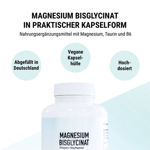 Magnesium Bisglycinat Kapseln mit B6 (120 Kapseln)