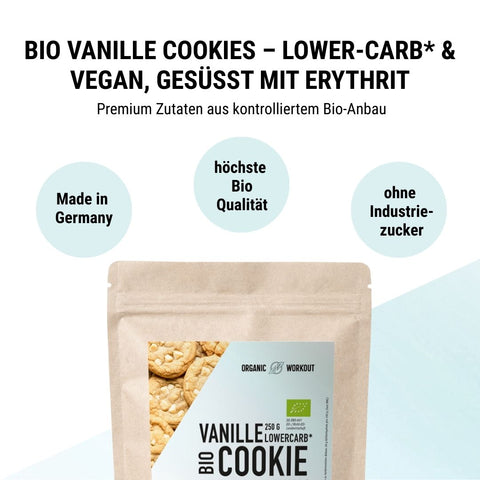 Vegane Vanille Macadamia Cookie-Backmischung, bio, lower-carb* & glutenfrei