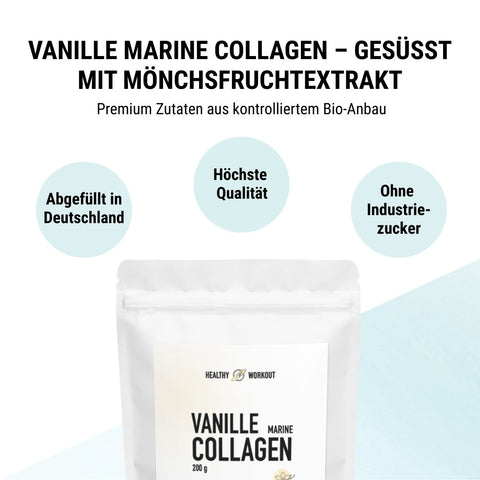 Vanille-Collagen Pulver gesüßt mit Mönchsfruchtextrakt