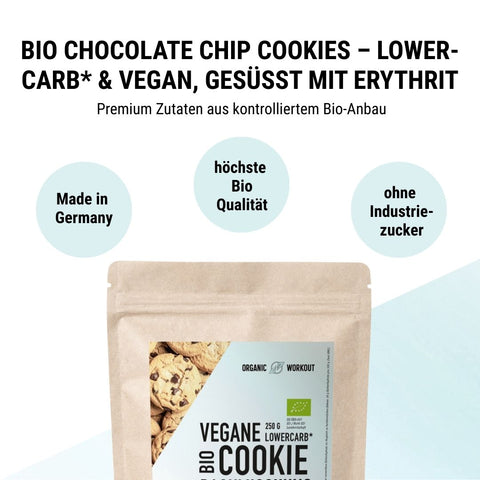 Vegane Cookie-Backmischung, bio, lower-carb* für glutenfreie Chocolate-Chip-Kekse