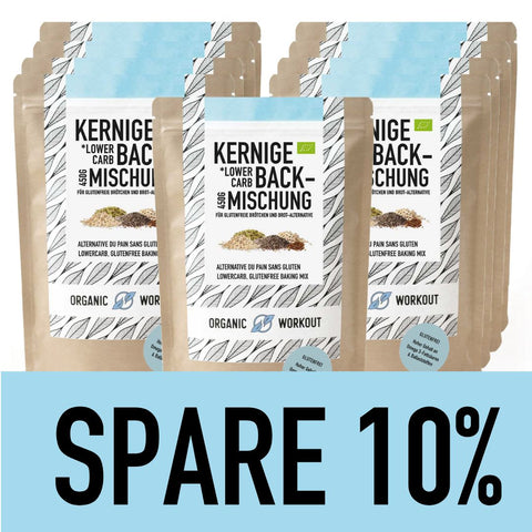 Bio Kernige Lower-Carb* Backmischung – glutenfrei, vegan, eiweiss- und ballaststoffreich