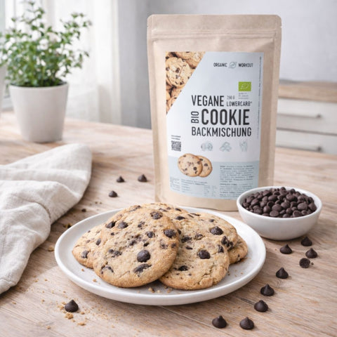 Vegane Cookie-Backmischung, bio, lower-carb* für glutenfreie Chocolate-Chip-Kekse