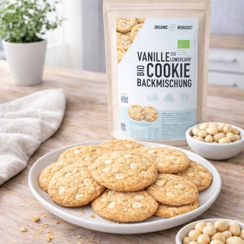 Vegane Vanille Macadamia Cookie-Backmischung, bio, lower-carb* & glutenfrei