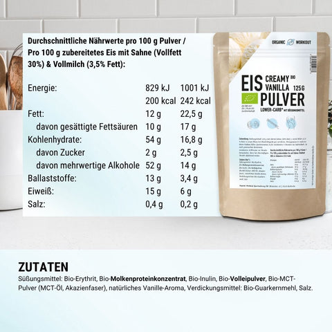 LOWER-CARB VANILLE EIS - KETO-FREUNDLICH