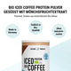 Nährwerte und Zutaten des Bio Iced Coffee Protein Pulvers pro 100 g und 25 g Portion