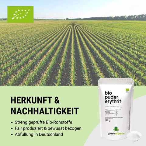 Bio Premium Puder-Erythrit – 190 g