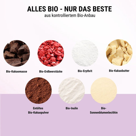 Bio Chocolate & Fruits Crunch Strawberry - Lower Sugar, vegan & glutenfrei