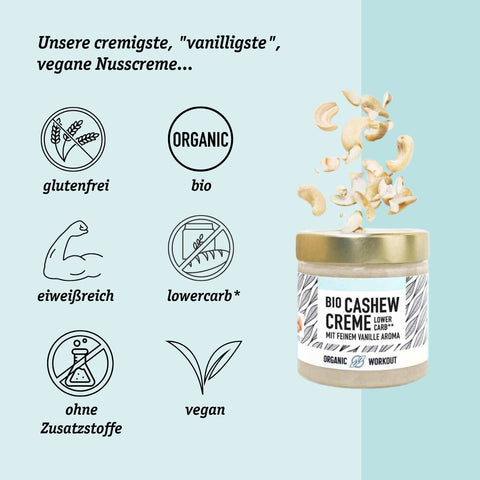Cremige Vegane Bio Cashewcreme mit feinem Vanillearoma