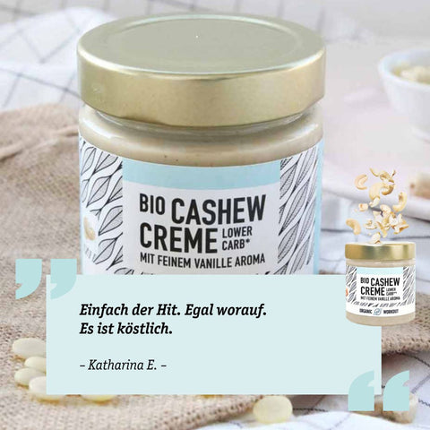 Cremige Vegane Bio Cashewcreme mit feinem Vanillearoma