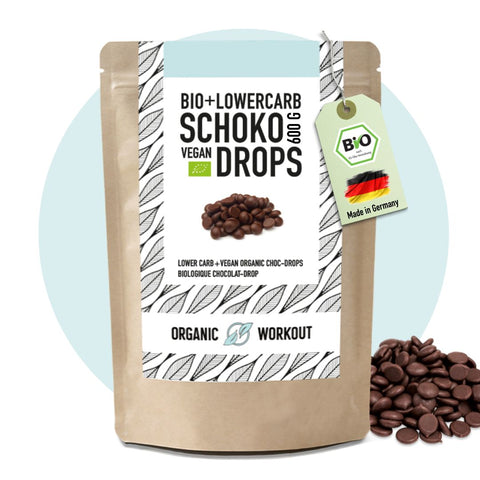 Bio Schokodrops – lower-carb* & vegan, gesüsst mit Erythrit