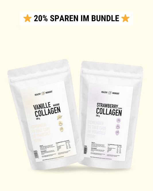 Kennenlern Bundle Vanille & Strawberry Flavour Collagen Pulver gesüßt mit Mönchsfruchtextrakt