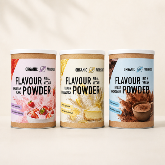 Bio Flavour Powder Trio Bundle – Erdbeer Bowl, Lemon Cheesecake & Heisse Schokolade